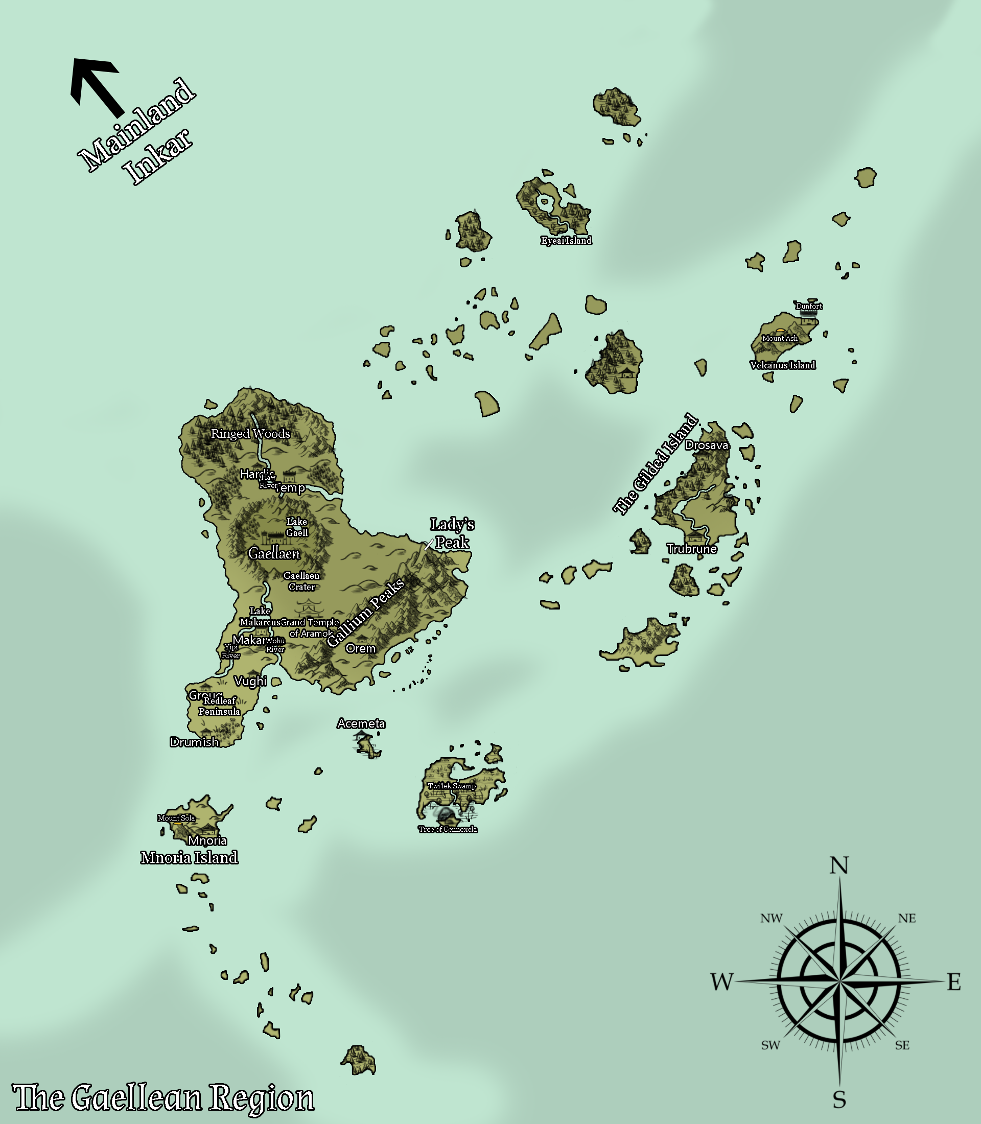 A Map of the Gaellian Region An image of the Character Mipton dressed as Hatsune Miku