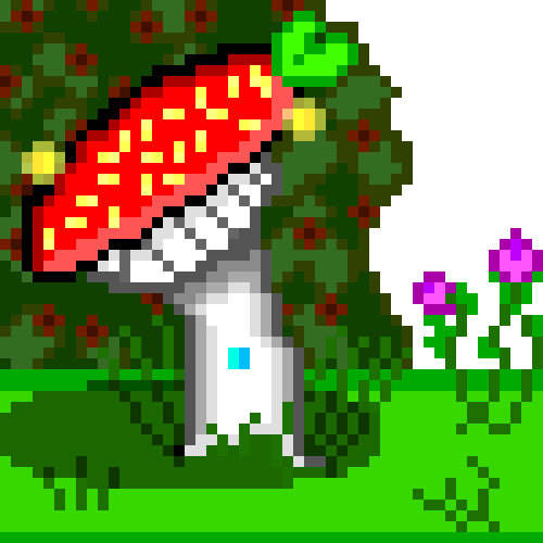 A Strawberry Mushroom from the Fae wilds. An image of a starwberry mixed with a mushroom with fairies flying around it